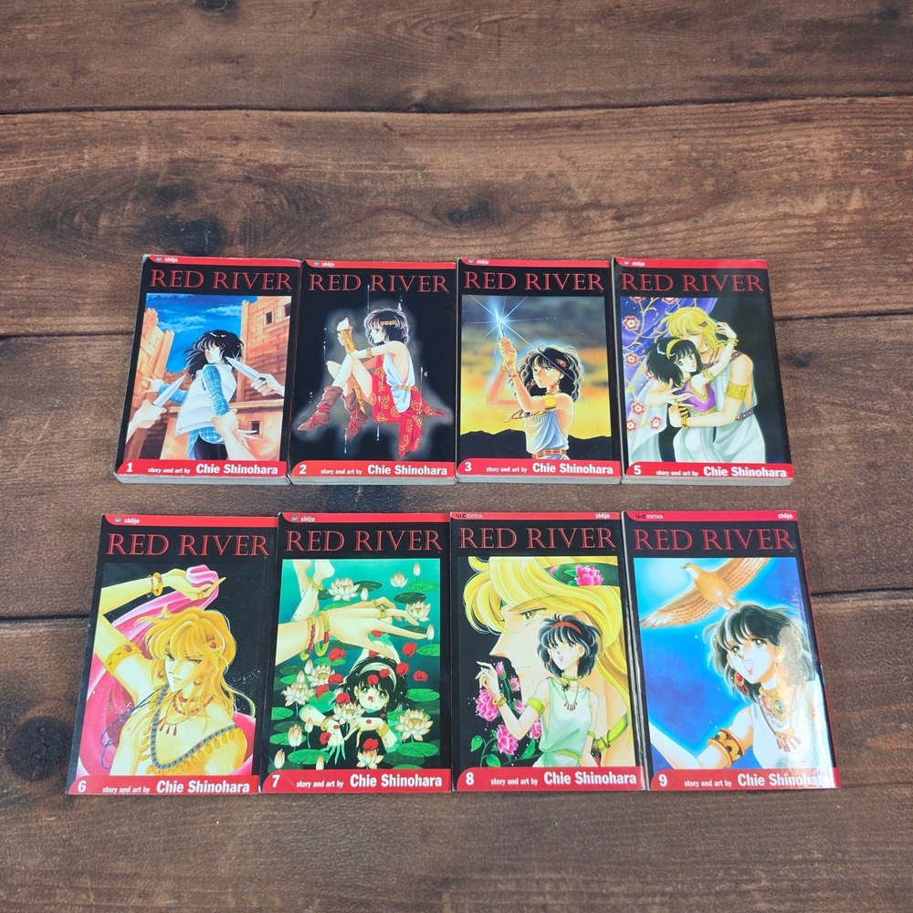 Viz Media Red River Manga Lot Volumes 1-3 5-9 Chie Shinohara Good Shojo Beat